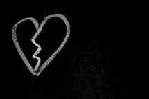 broken heart in chalk 