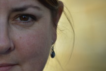 closeup of a woman's face 