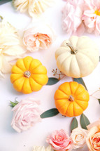 pumpkins and flowers 