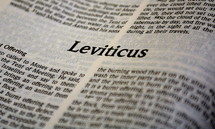 A Bible opened to Leviticus.