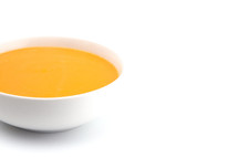 Creamy Butternut Squash Soup on a White Background