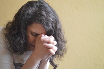 woman praying. 