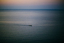 a boat on water at dawn 