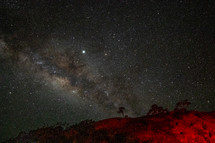 Stars in the night sky over Hawaii 