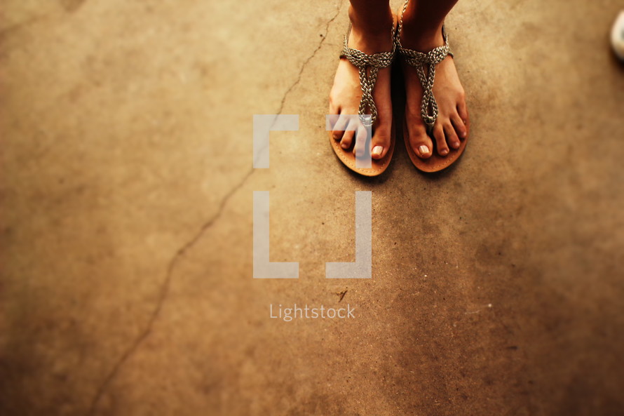 woman in sandals 