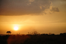 sun at sunset in Africa 
