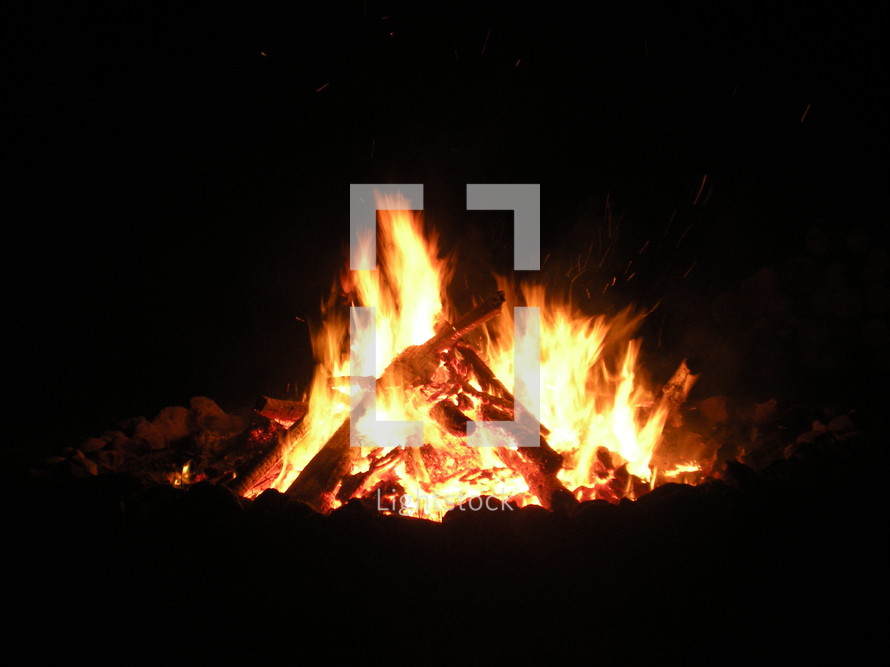 Bonfire at night.