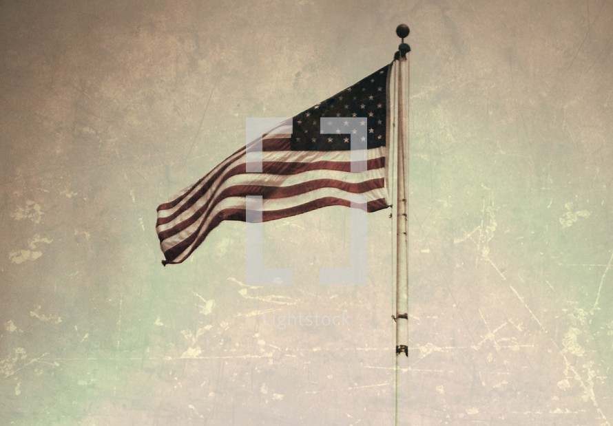 American flag,.