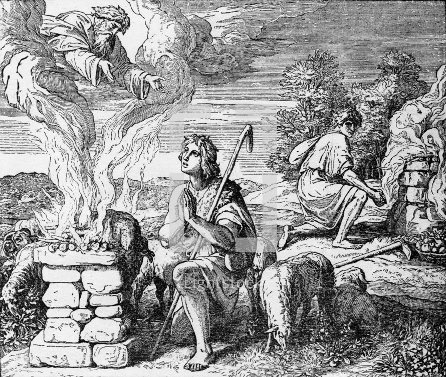 Sacrifice of Cain and Abel, Genesis 4: 4-5
