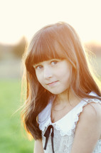 little girl with bangs