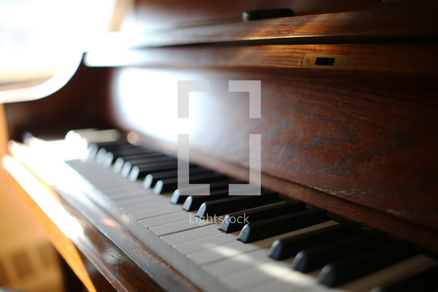 sunlight on piano keys 