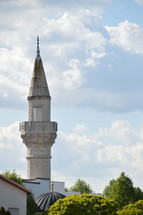 tower on a mosque 