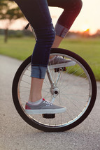 woman on a unicycle 