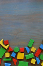 colorful wooden building blocks 