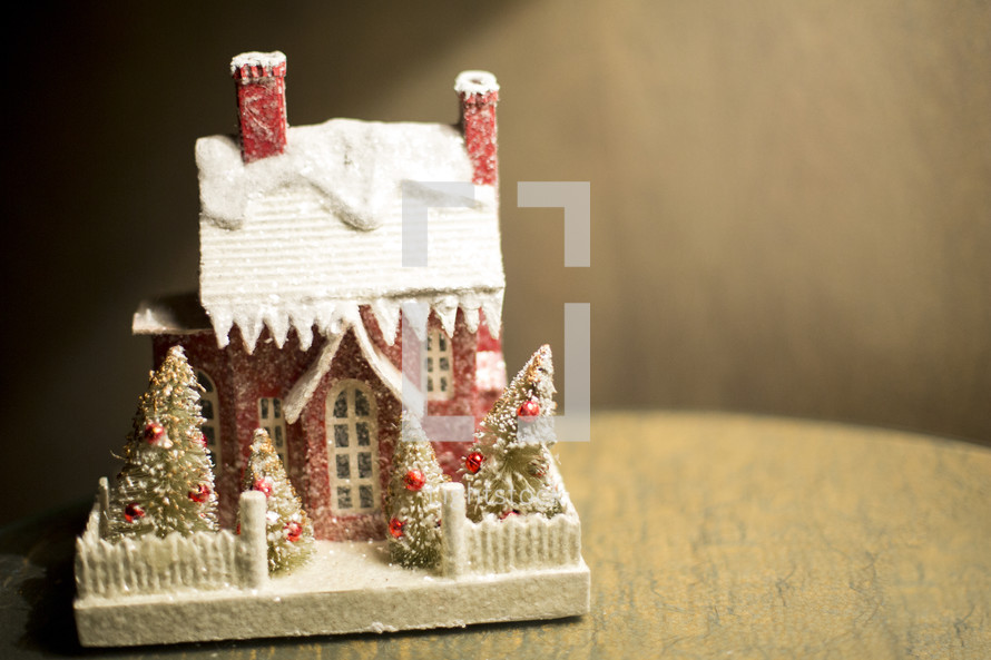 miniature village Christmas houses decoration 