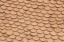 Baked clay roof tiles on a rural home in Madagascar