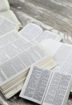 Bibles at a group Bible study 