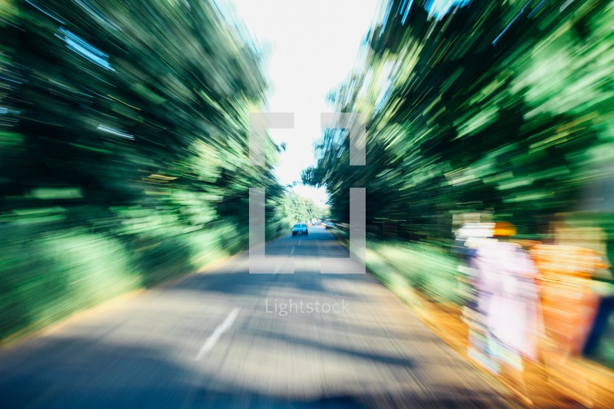 blur from a moving car 