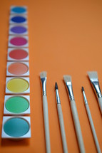 paints and paint brushes 