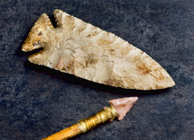 A primitive arrow and arrowhead.