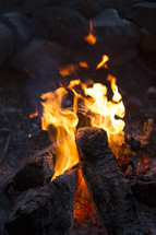 Close-up of a campfire.