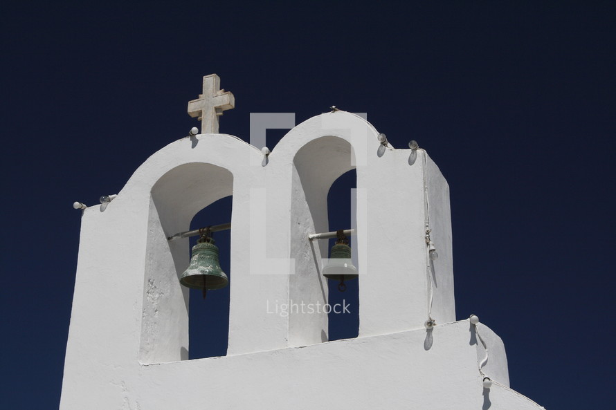 bell tower in Santorini, Greece 