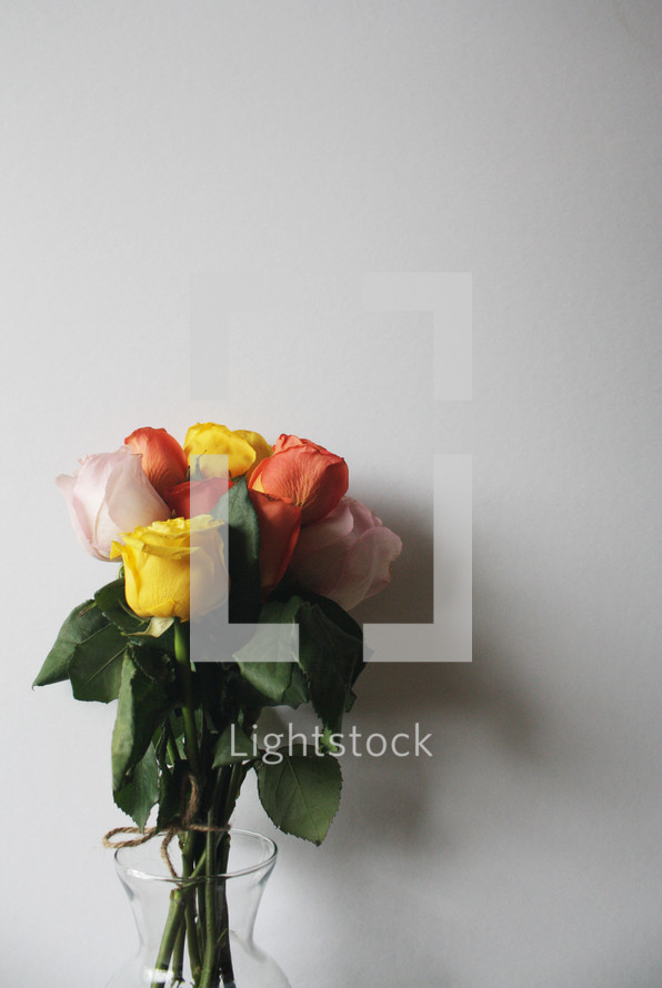 bouquet of roses on a white background 