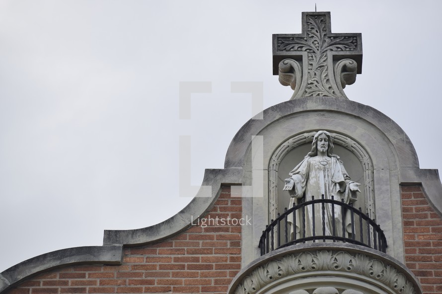 statue of Jesus on a church 