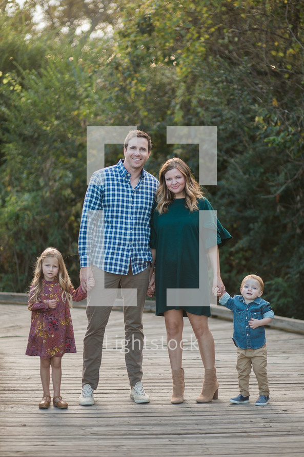 family portrait outdoors in fall 