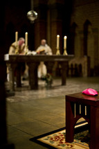 Catholic priest at an altar 