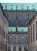 Details of a Gothic cathedral.
