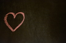 pink heart in chalk 