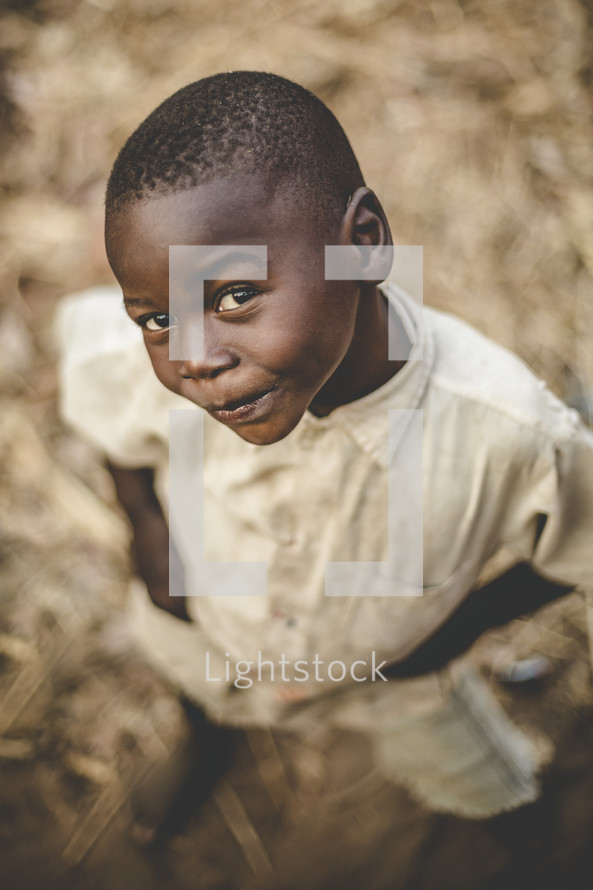 face of a young African boy 