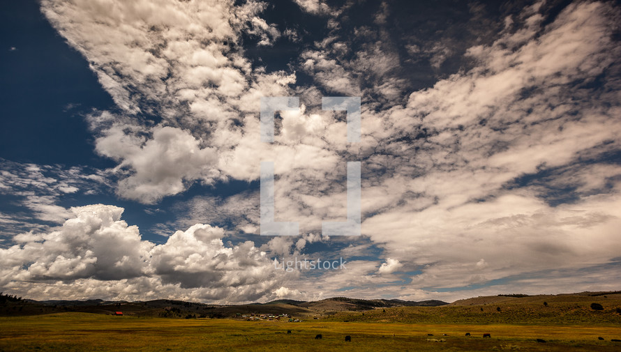 clouds over a meadow 