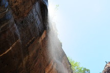 waterfall over rock