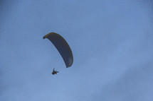 a parachuter in the sky 