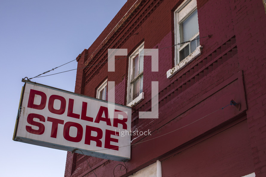 small town dollar store sign