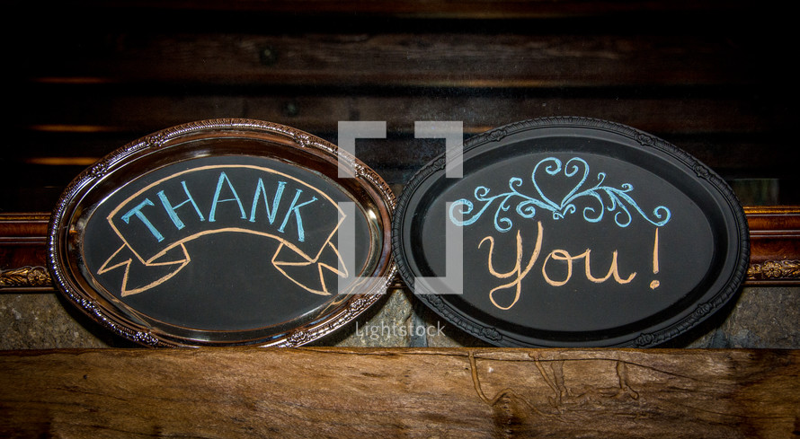 "Thank you" plaques.