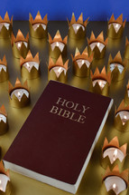crown candles and Holy Bible 