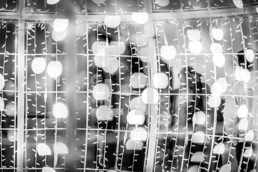 string of lights and bokeh orbs 