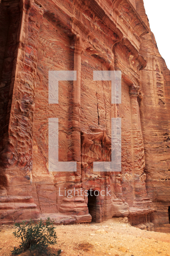 City of Petra carved out of red rock
