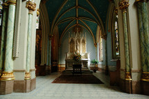 altar in a chapel 