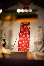 man wearing a Christmas tie 