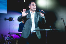 preaching during a worship service 