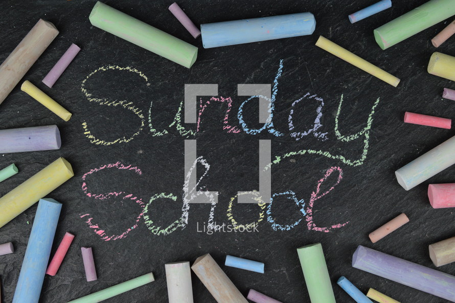 chalk on slate and Sunday School 