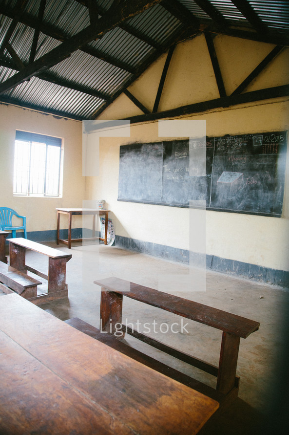 interior of a school house in Africa 