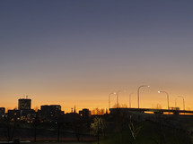 city view at dusk 