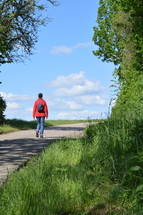 a person walking on a path 