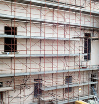 Scaffolding on new building