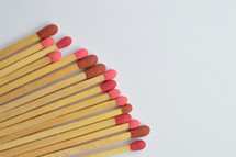 matches on a white background 